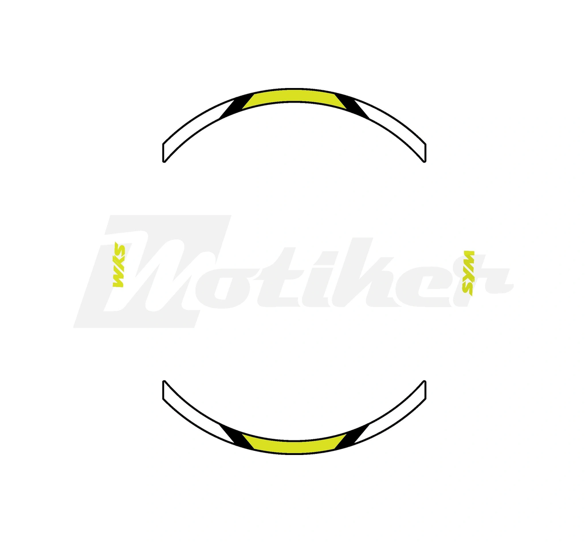 Sym Adx-125 Sticker Jant Dışı Neon Sarı Beyaz Renkli Etiket Modeli Sticker