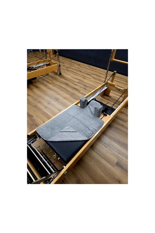 Gri Omuzluklu Pilates Reformer Havlu Seti ''%100 Organik'' Kaydırmaz
