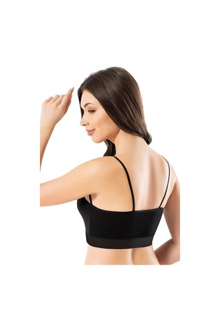 Kota Ip Askılı Kadın Büstiyer Ipli Yarım Atlet Krop 6378Siyah L-Xl