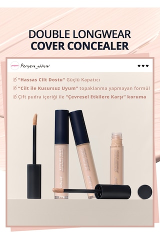 Hafif Yapılı Gün Boyu Yüksek Kapatıcı Peripera Double Longwear Cover Concealer 0.5 Fair 05