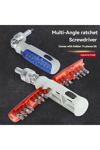 Maiyame 15'li Çok İşlevli Ratchet Tornavida Seti - Gizli Manyetik Uçlar, Ergonomik Abs Kolu, S2 Çelik Malzeme - Kırmızı