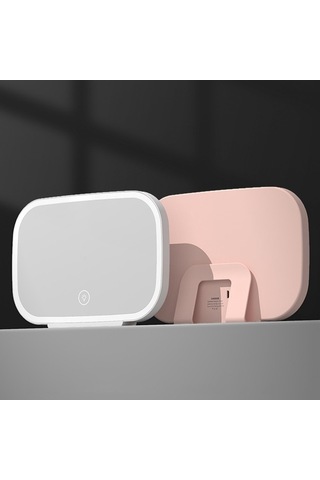 Sones Led Işıklı Araba Güneşlik Makyaj Aynası Pembe