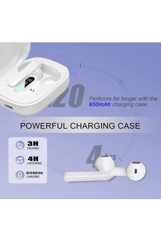 Vkemall Bluetooth 5.3 Hareket Kulak İçi Kulaklıklar, Ipx7 Su Geçirmez, Gürültü Engelleme, Hi-fi Stereo Ses, Otomatik Eşleşme Ve Akıllı Dokunmatik Kontrol