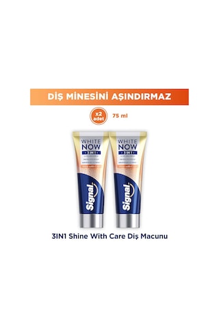 Signal White Now Diş Macunu 3 İn 1 Shine With Care 75 Ml X2