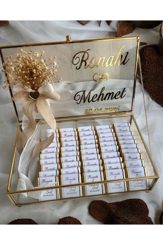 Damian Gold Söz Nişan Kız İsteme Çikolatası Altın - Gümüş