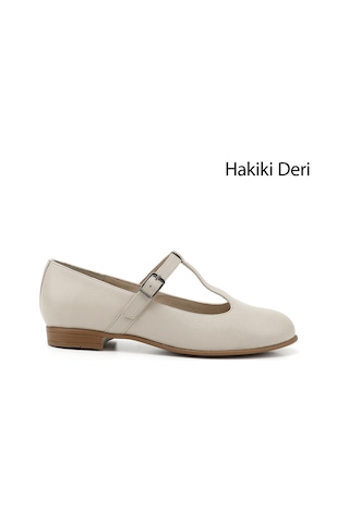 Gönderi(R) Gönderi R Bej Mary Jane Hakiki Deri Babet Bej