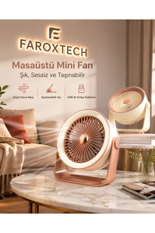 Ayarlanabilir Açılı Usb Masaüstü Mini Fan Sessiz Ve Taşınabilir Kompakt Vantilatör