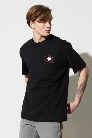 Wrangler Erkek Siyah Bisiklet Yaka Tişört W231233001 Siyah