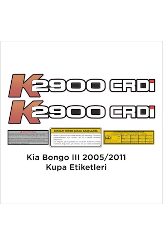 Kia Bongo K2900 Crdi Kupa Kapı Dış Ve Iç Etiketleri Kapı Etiketi