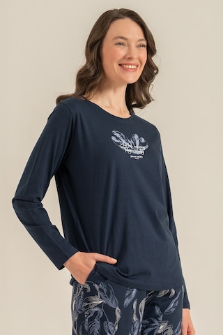 Pierre Cardin Kadın You Look Amazing Today Lacivert Uzun Kol Pijama Takım Pc9257-s-v1 Pc9257-s-v1