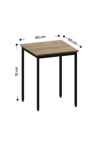 Balkon Bahçe Mutfak 5'li Bistro Set Masa Sandalye Takımı Çam - Siyah