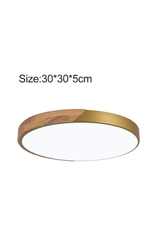 Ahşap Yuvarlak Tavan Lambası, Beyaz Işık For 30cm Diğer Diğer