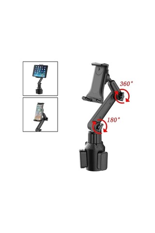 Tablet Bardak Tutucu Dağı 360 Ayarlanabilir Akıllı Telefon Tutucu Araba 270 Eğim Çubuğu Üçgen Taban Ram Dağı Tablet Tutucu