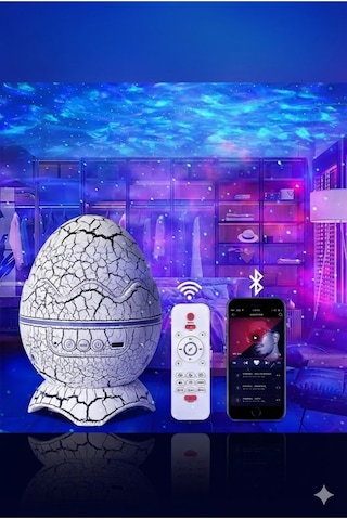 Bluetooth Hoparlörlü Rgb Gece Lambası Dinazor Yumurtası Işıklı, Uzaktan Kumandalı Dekor Lamba Diğer
