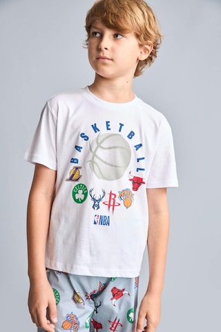 Defacto Nba Lisanslı Regular Fıt 2li Pijama Takımı Erkek Çocuk H3541a826smwt34 Beyaz-wt34