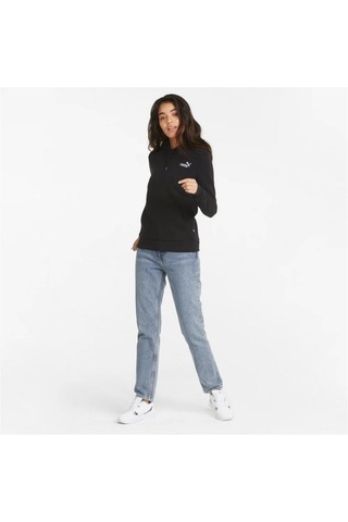 Puma Ess+ Embroidery - Kadın Siyah Kapüşonlu Spor Sweatshirt Siyah