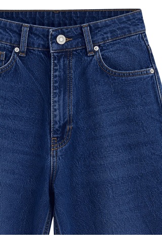 Vadon 1054 Kadın Yüksek Bel Straight Fit Düz Paça Jean Pantolon Mavi