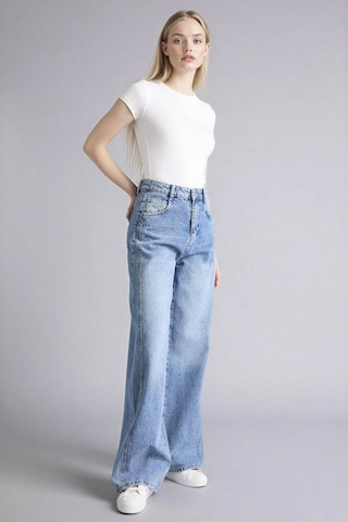 Defacto Wıde Leg Normal Bel Jean Yıkamalı Pantolon G8837ax26spnm28 Mavi-nm28