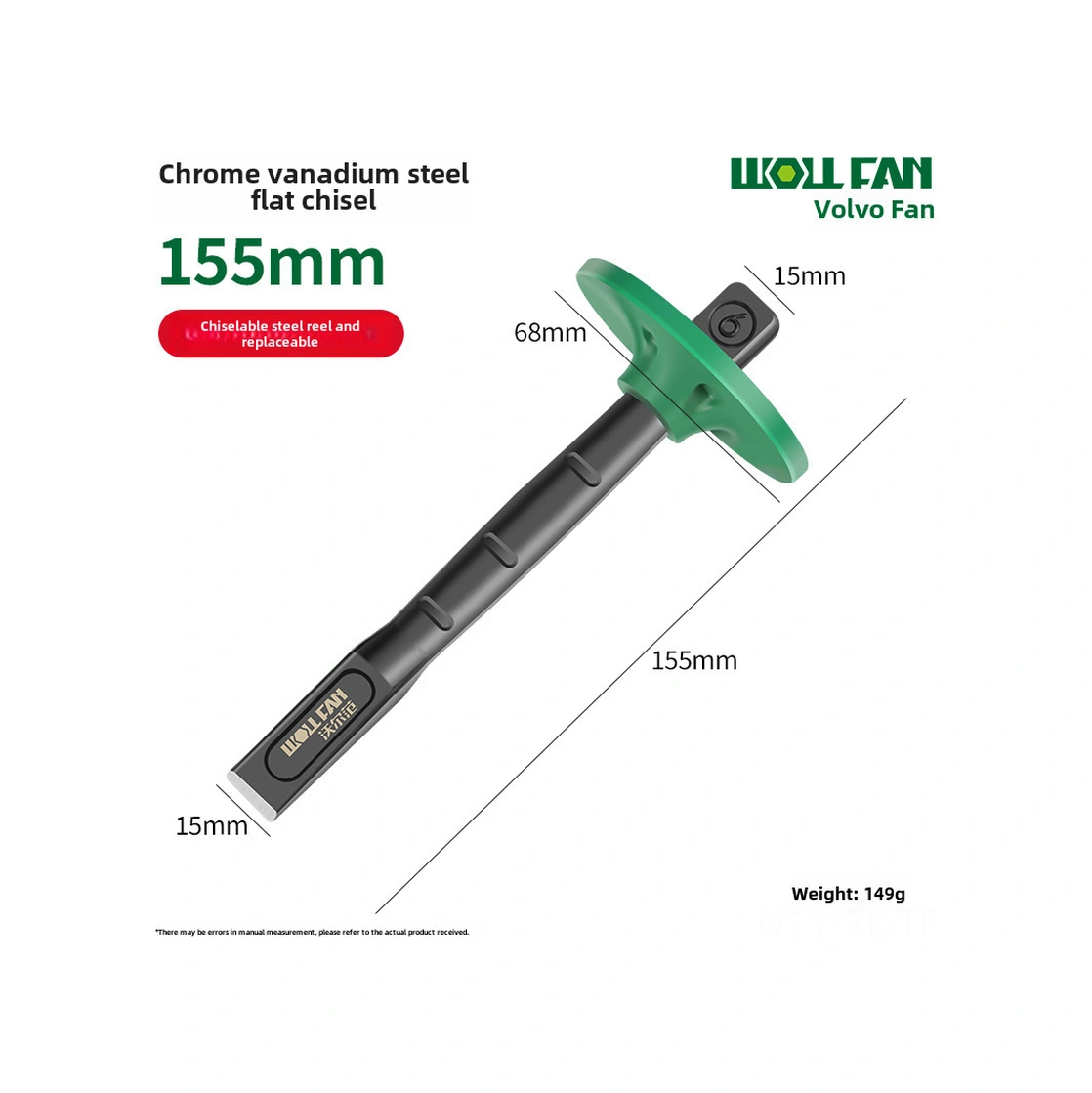 Hombey Endüstriyel Çelik Mermer Kesici - Krom Vanadyum Bıçaklı, Sert Malzeme İçin Hassas Kesim, 6" Siyah Oksit Düz Morçuk