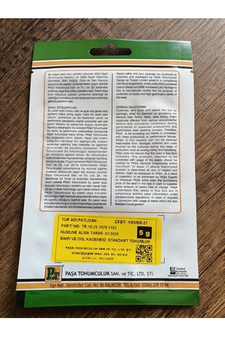 Paşa Tohumculuk Patlıcan Tohumu Kemer-27 5 Gr