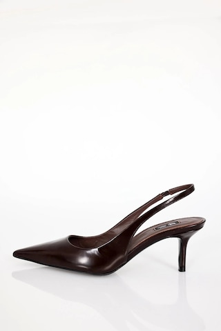 Kahverengi Sivri Burun Slingback 25149 Kahverengi