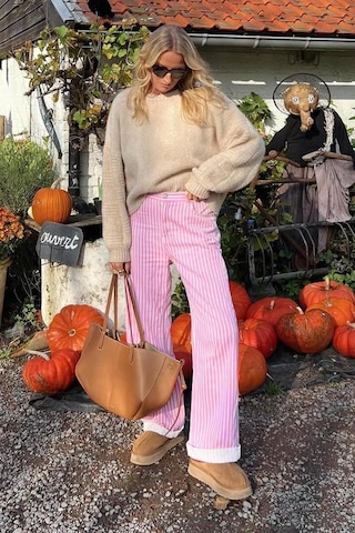 Seeh Pembe Çizgili Kadın Jean Pantolon Sh315