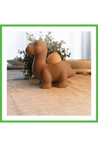 Vaveni 3d Baskı Dinozor Yumurtalık - Sevimli Eggosaurus Yumurta Tutucu-kahverengi Arz