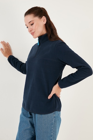 Lela Slim Fit Yumuşak Dokulu Anti-Pilling Tüylenme Yapmayan Yarım Fermuarlı Bayan Polar 5907000 Lacivert