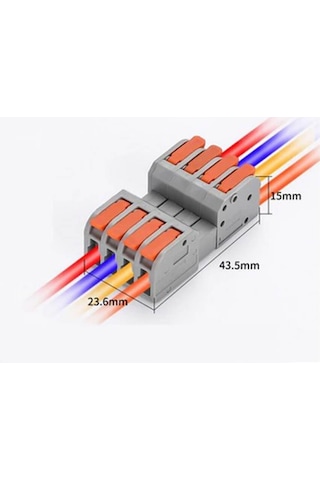 Koodmax 25 Adet Hızlı Kablo Ekleme Birleştirme Konnektörü - Dörtlü Klemens - Bağlantı Kesme Özellikli