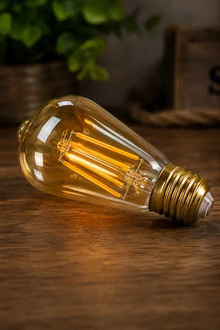 Rbr St64 Led Filament Ampul E27 6w 2500k 642 Lümen Amber Rustik Dekoratif Ampul