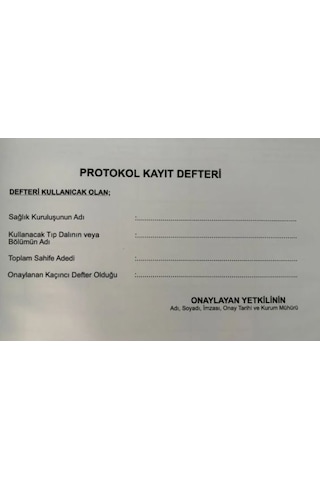 Hasta Kayıt Protokol Defteri 100 Yaprak