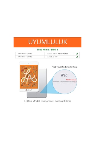 Novstrap İpad Mini 4/5 Nesil İle Uyumlu Kılıf Popit Tablet Kılıfı Askılı Standlı Standlı Kapak