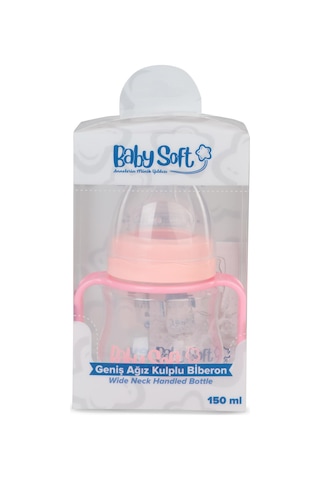 Baby Soft Geniş Ağız Kulplu Biberon 150 Ml - Pudra