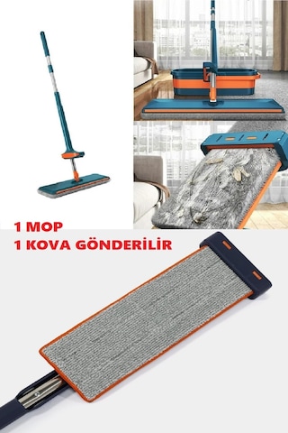 Büro Ev Ofis Yazlık Hijyeni İçin Katlanır Tekerli Paspas Kovalı Sıkan Zemin Tenizlik Mopu