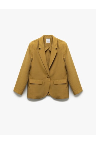 Koton Uzun Kollu Kapaklı Cep Detaylı Kruvaze Blazer Ceket Zeytin Yeşili 5sak50013ew Zeytin Yeşili