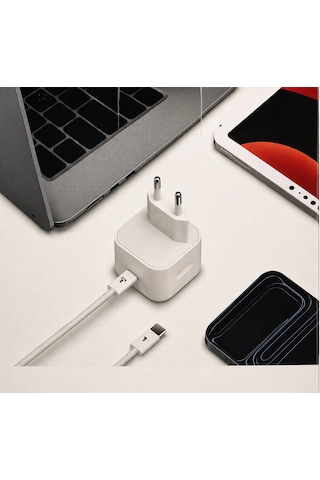 Teknonet Tn-hch16 45w Type-c Şarj Aleti Beyaz Adaptör Kablo Set Halinde