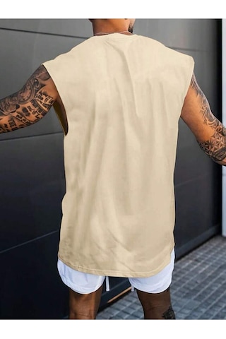 Altamira Erkek Dikey Baskılı Oversize Kolsuz T-shirt 001