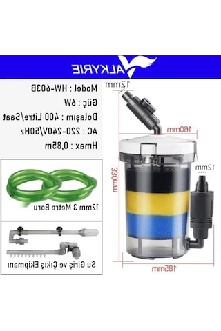 400 Litre Kapasiteli Dış Filtre 6w
