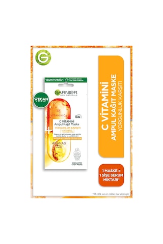 Garnier C Vitamini Yorgunluk Karşıtı Ampul Kağıt Maske 15 Gr
