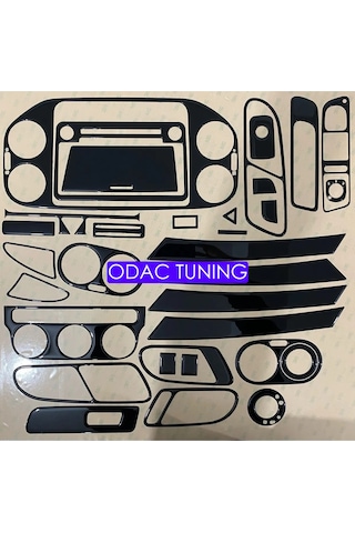 Tiguan 2007-2010 Torpido, Konsol, Trim, Göğüs Maun Kaplama Siyah