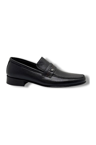Coşkun 3157-26 Hakiki Deri Kösele Taban Erkek Ayakkabı Siyah