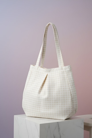 Yunusoğlu Home Bej Çok Amaçlı Premium Oversize Kazayağı Orta Boy Kanvas Kadın El Ve Omuz Çantası Bej Kazayağı