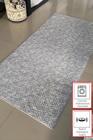Lüle Halı Kaymaz Taban Halı Yolluk Embos,gri Emb525