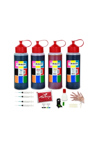 İstediğiniz Model Kartuş Ve Yazıcı İçin Mürekkep Dolum Seti 4x500 Ml. 25.000 Sf.