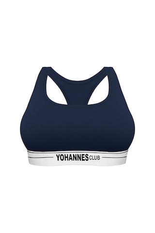Yohannes Club, Kadın Pamuklu İç Çamaşırı Takımı, Renk Seçenekli, Büstiyer-kemerli Brazilian Külot Lacivert
