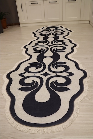 Dekoratif Koridor Paspası Yolluk Deri Kaymaz Taban Mutfak Halısı