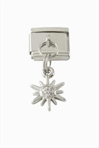 Yıldız - 342 - Zirkon Taşlı Sallatılı Çelik Charm - - Spt-gld - Gümüş Rengi