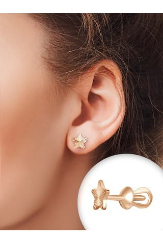 Zolotoj Merkurij Yıldızlı Gümüş Kaplama Gümüş Küpe Çubuklar 390688245 Altın