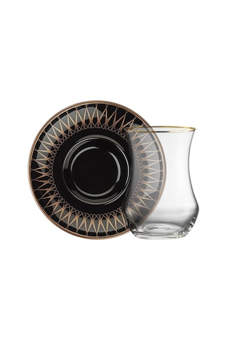 Sandro Moreno 1898 Davinci Siyah 12 Parça 6 Kişilik Çay Seti 150 Ml Siyah