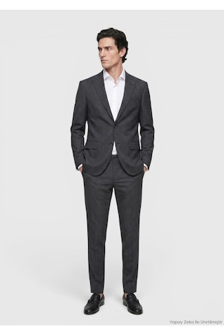 Ramsey Antrasit Modern Fit Yün Karışımlı Takım Elbise